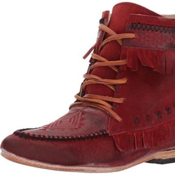 Freebird by Steven Shoes - FREEBIRD by Steven Tribe Red Fringed Moccasin Boot
